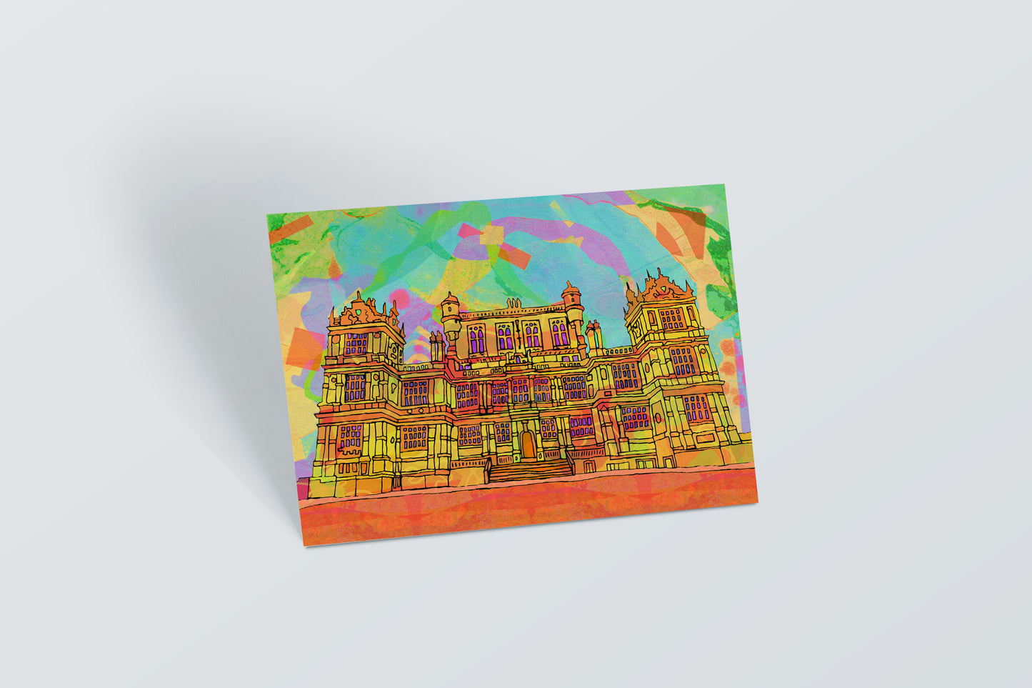 Nottingham Wollaton Hall Psychedelic Postcard image 0