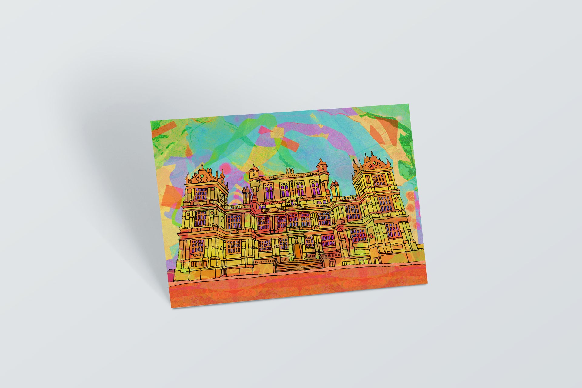 Nottingham Wollaton Hall Psychedelic Postcard image 0
