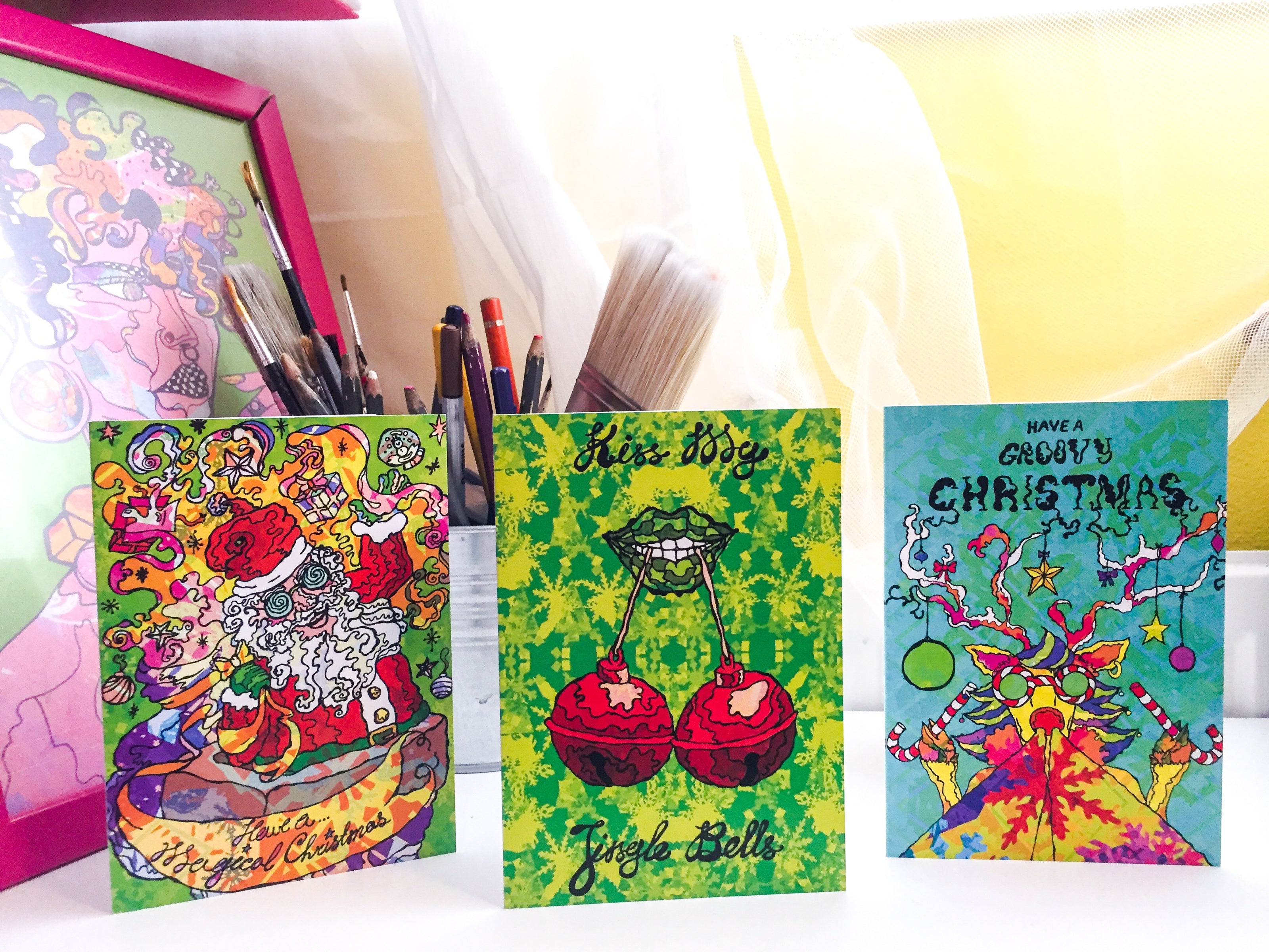 Psychedelic Christmas Card Pack image 2