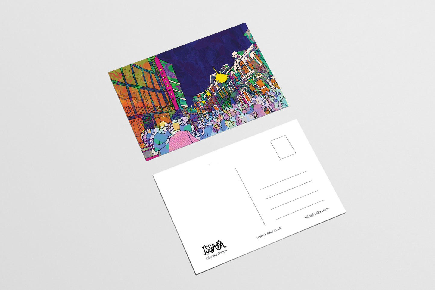 Nottingham Broadstreet Psychedelic Postcard image 2