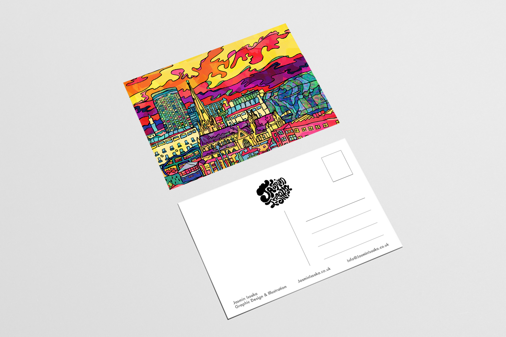 Birmingham City Psychedelic Postcard image 1