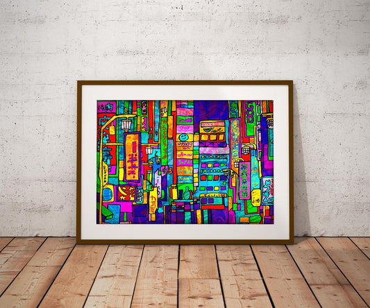 Tokyo City Japan Psychedelic Art Print image 0