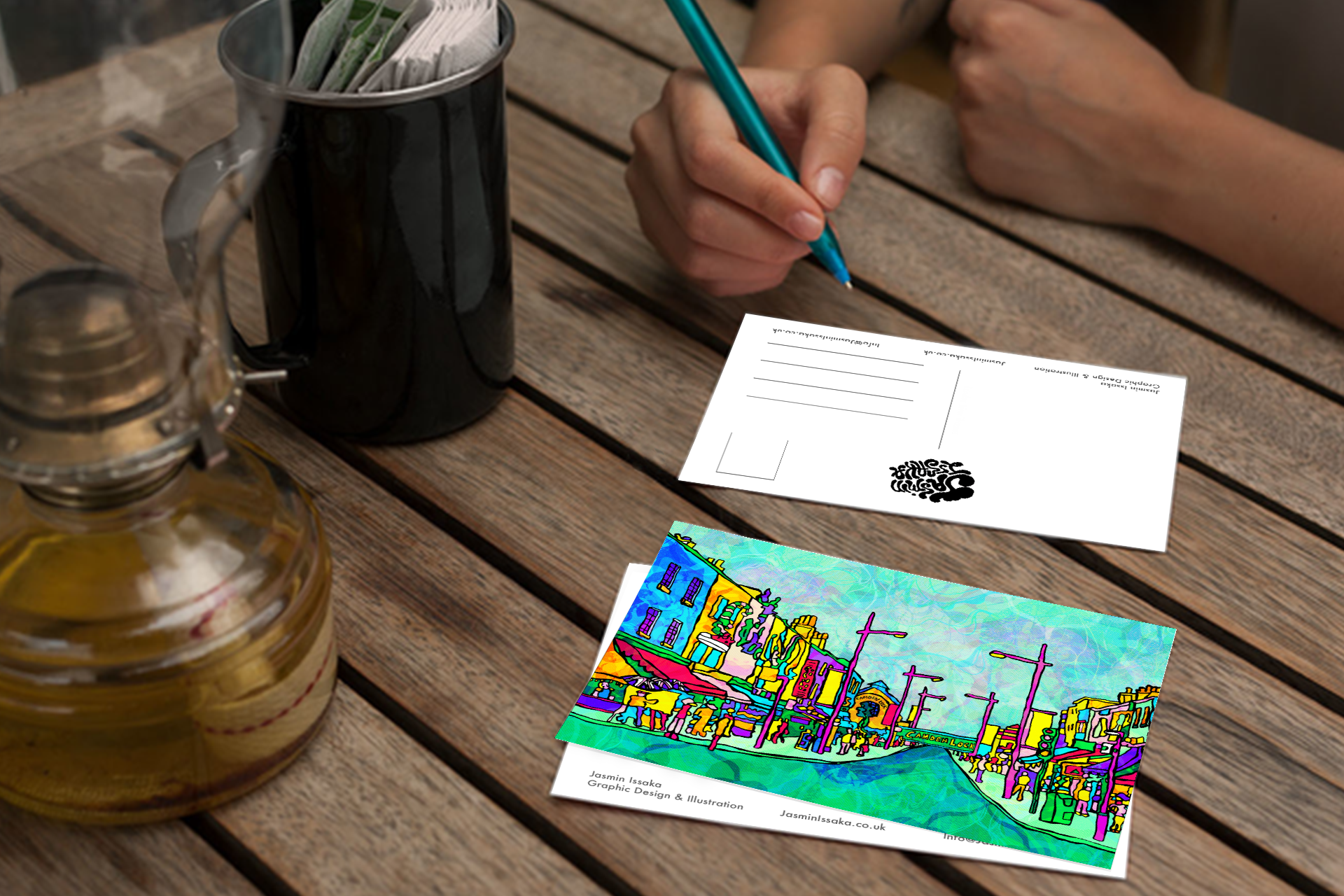 London Psychedelic Postcard of Camden Town image 2