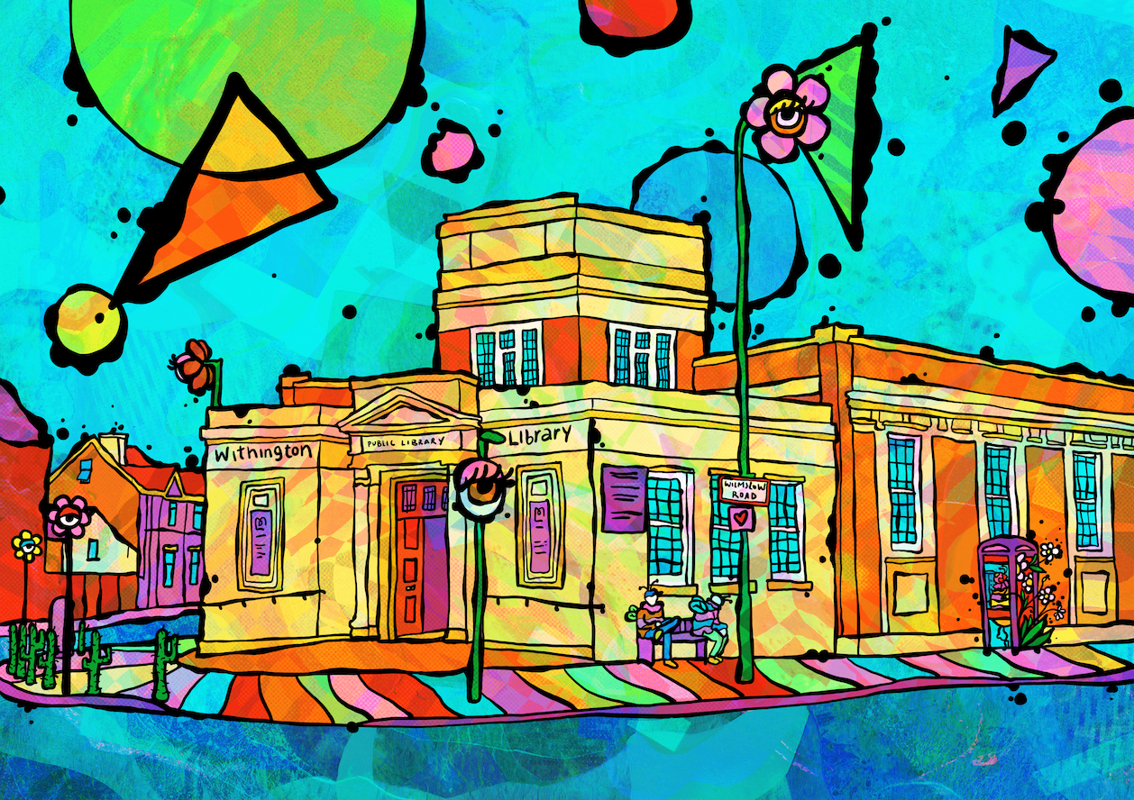 Withington Library Psychedelic Postcard image 4