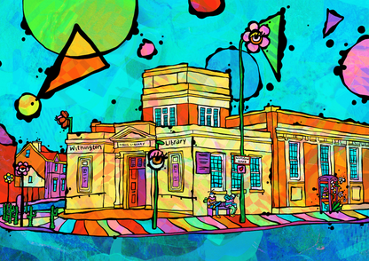 Withington Library Psychedelic Postcard image 4