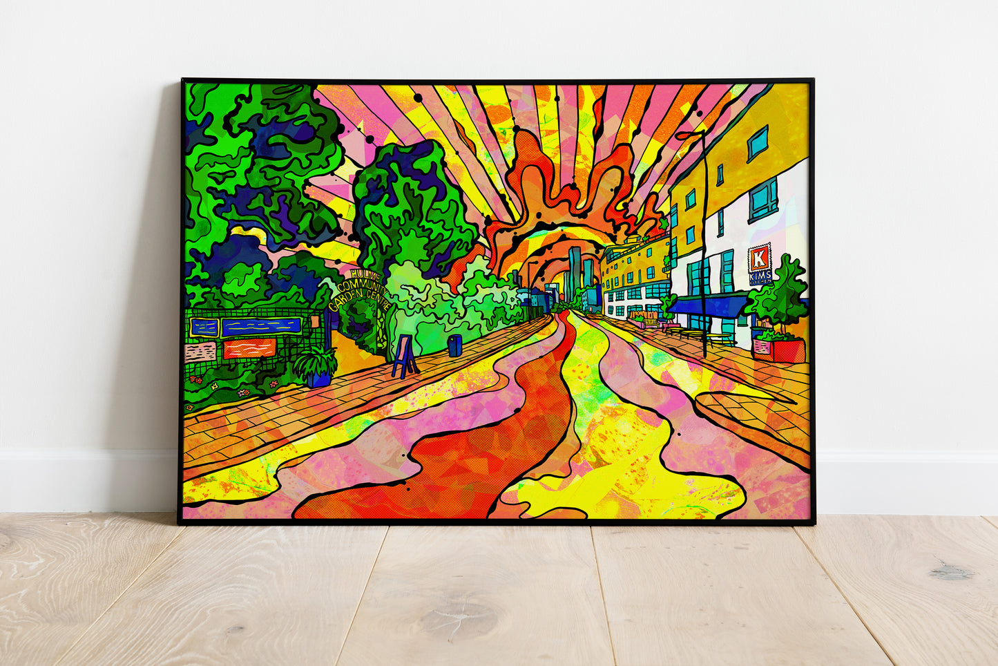 Hulme Sunset Psychedelic Art Print image 0
