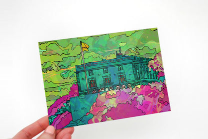 Nottingham Castle Psychedelic Postcard image 1