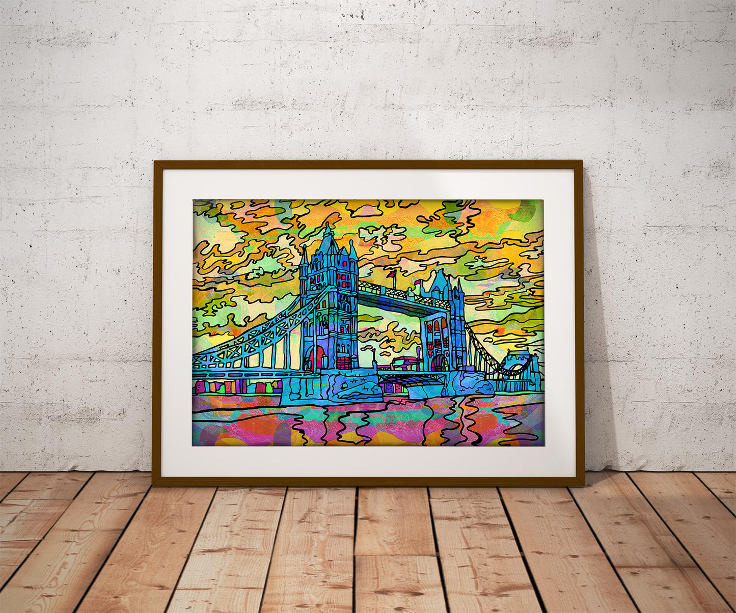 London Tower Bridge Psychedelic Art Print image 0