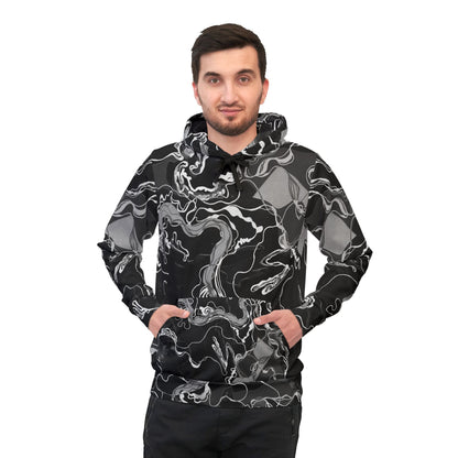 Black Marble Magic - UV Reactive Psychedelic Abstract Unisex Hoodie image 3