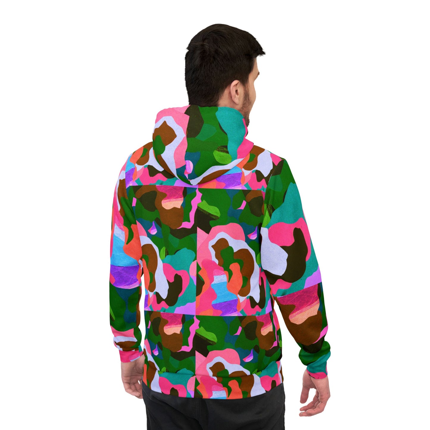 Pink Tropical Camouflash Athletic Hoodie image 3