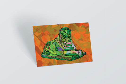 Nottingham Left Lion Psychedelic Postcard image 0