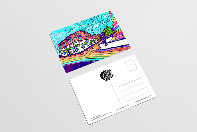 Manchester Gay Village Psychedelic Postcard