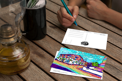 Manchester Gay Village Psychedelic Postcard
