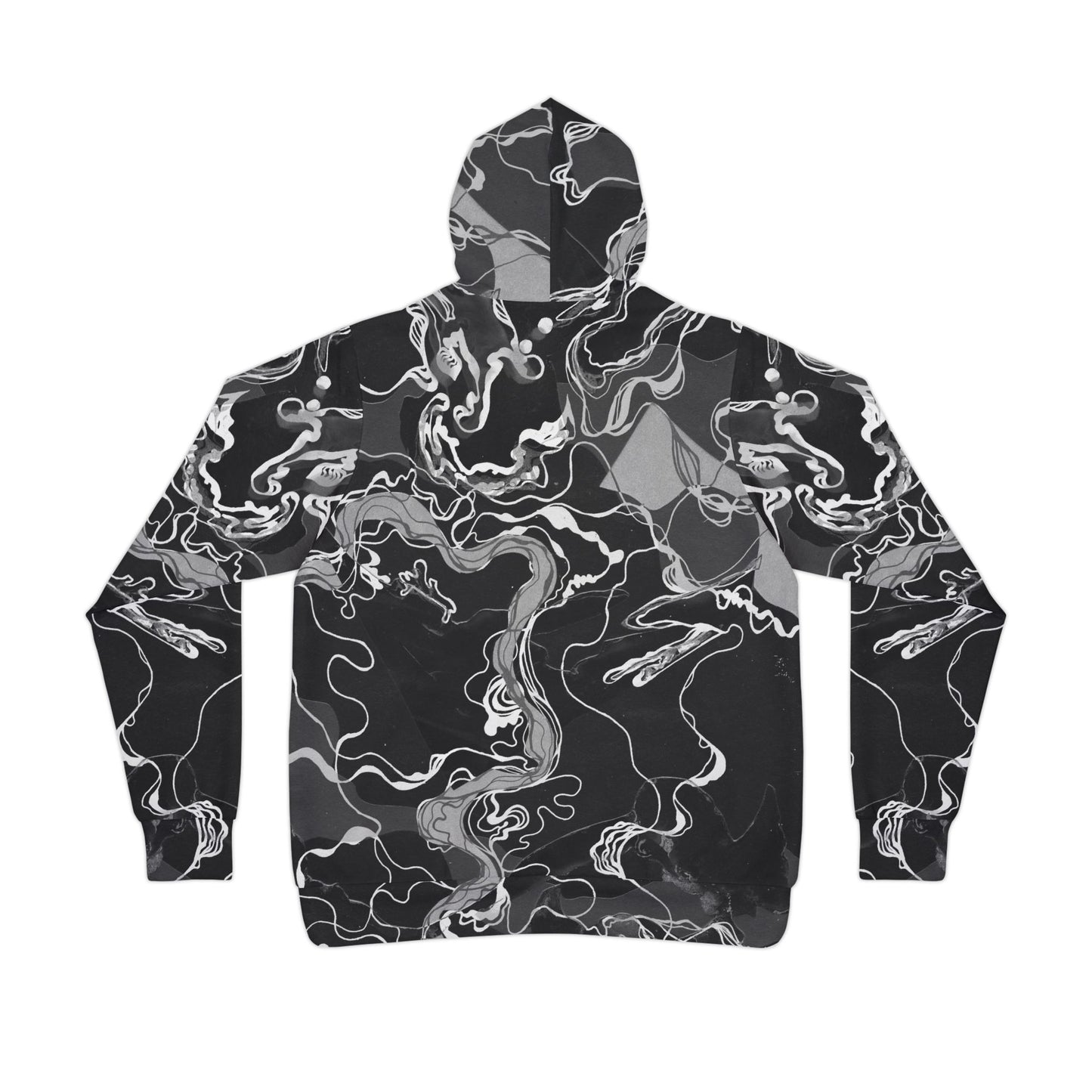 Black Marble Magic - UV Reactive Psychedelic Abstract Unisex Hoodie image 2