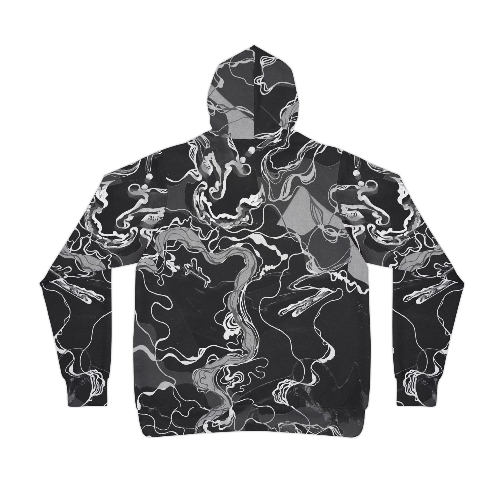Black Marble Magic - UV Reactive Psychedelic Abstract Unisex Hoodie image 2
