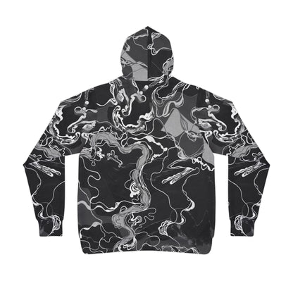 Black Marble Magic - UV Reactive Psychedelic Abstract Unisex Hoodie image 2