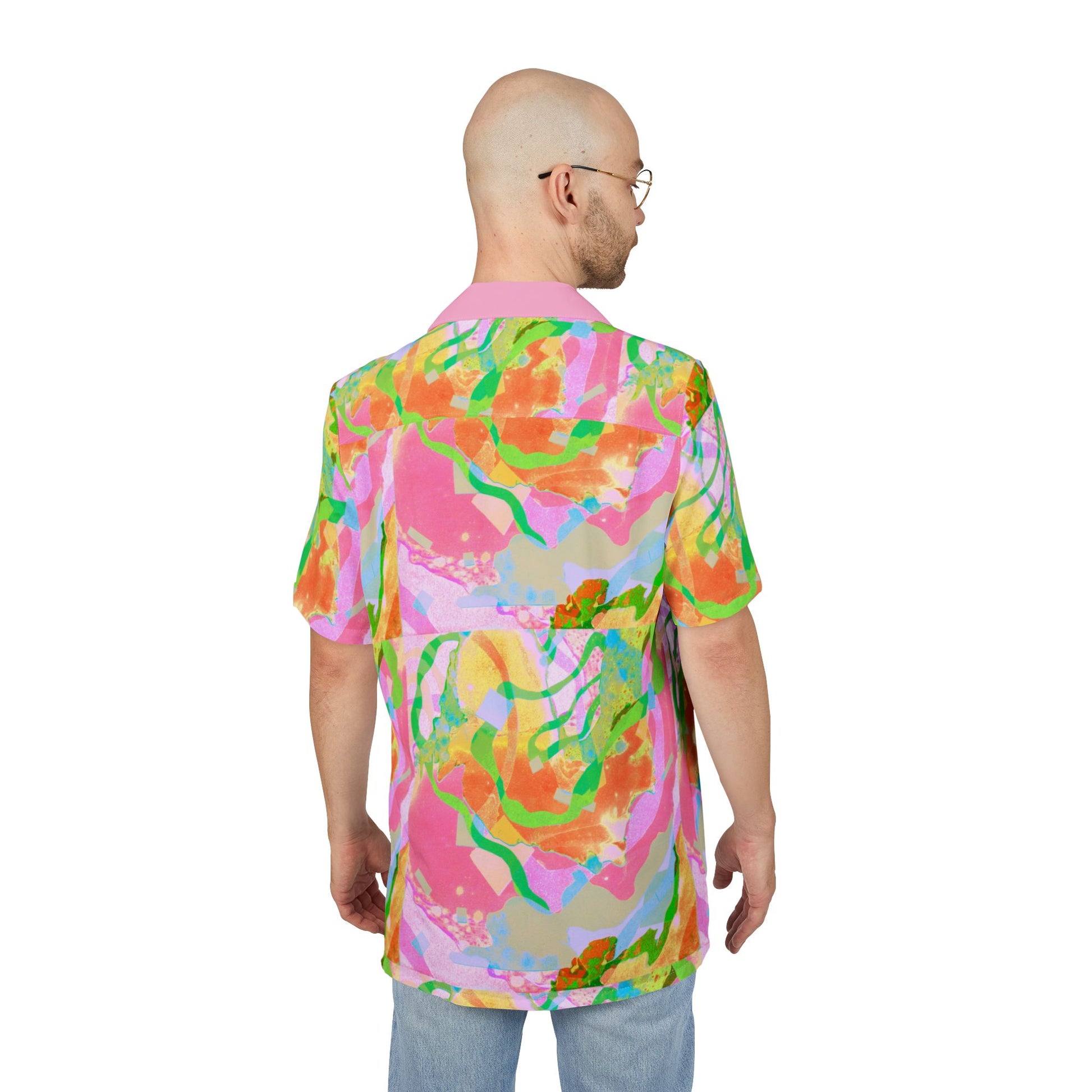 Pastel Deep Space - Psychedelic Vibe Button-Down Hawaiian Shirt image 3