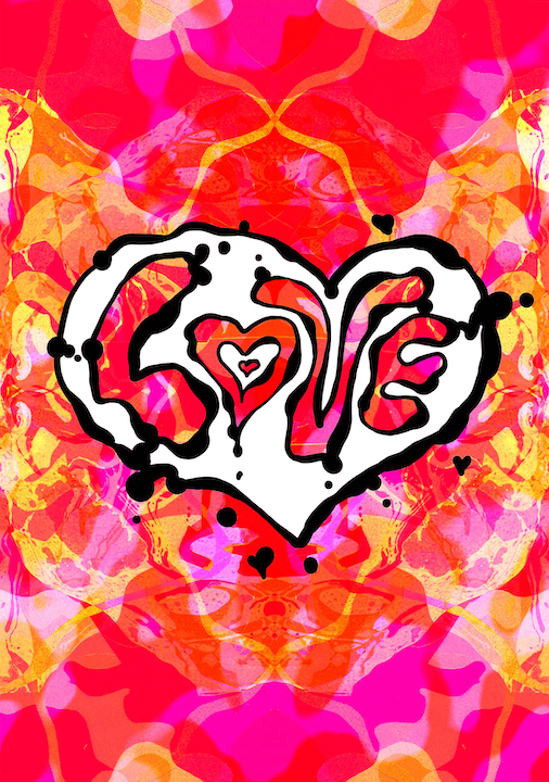LOVE Psychedelic Art Print Poster image 1