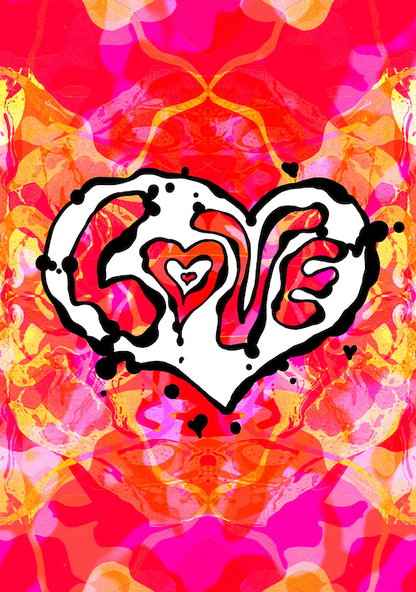 LOVE Psychedelic Art Print Poster image 1