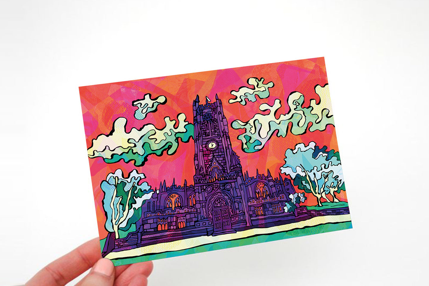 Manchester Cathedral Psychedelic Postcard image 0
