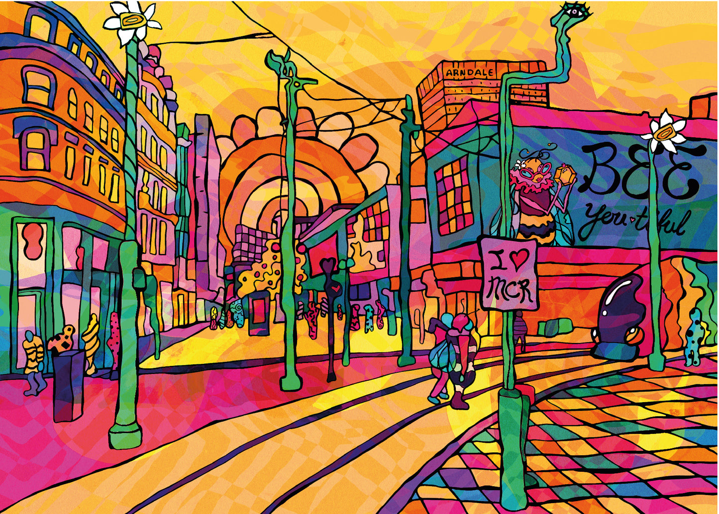 Manchester City Psychedelic Postcard image 4