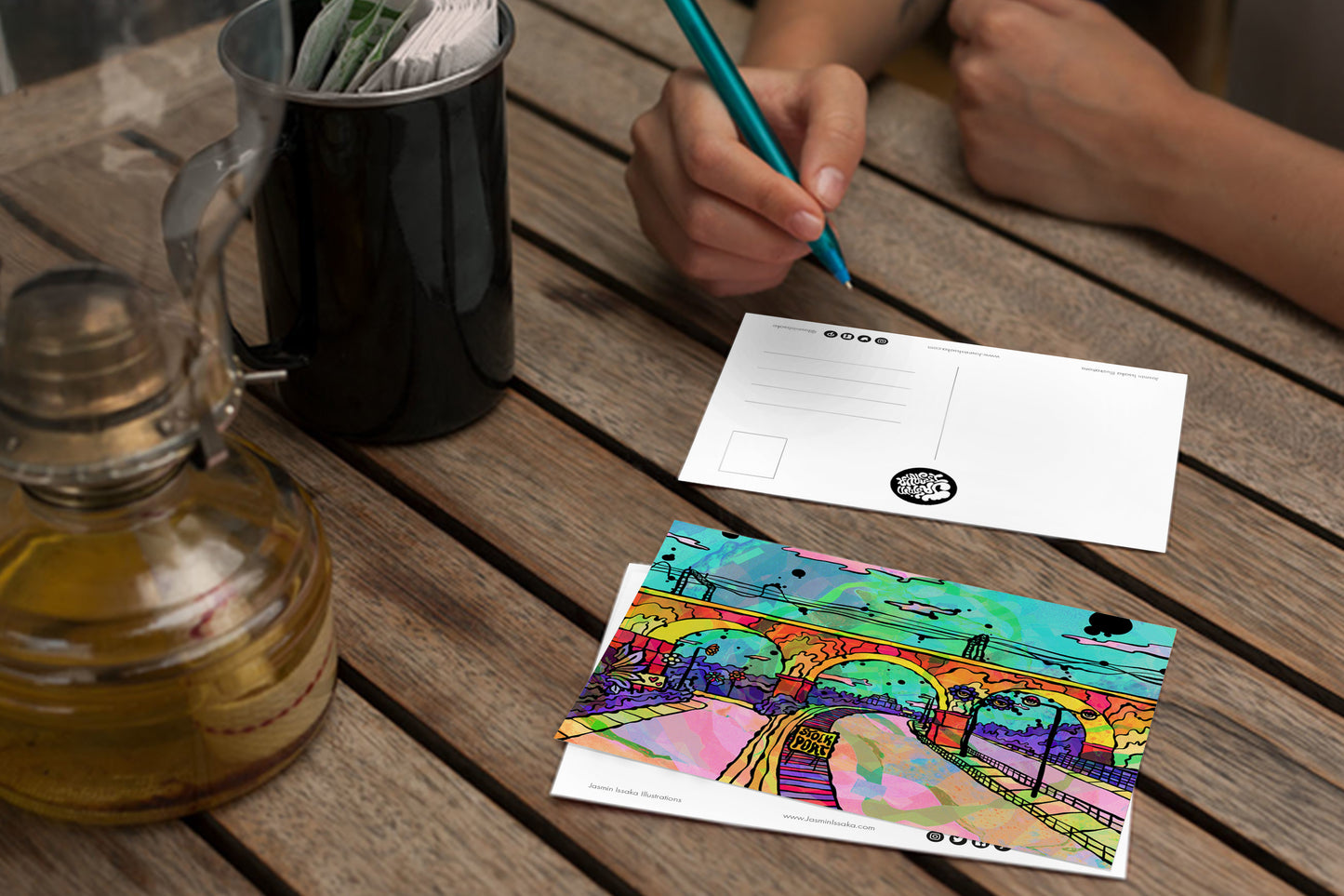 Stockport Viaduct Psychedelic Postcard image 3