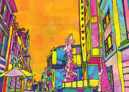Hockley Street Psychedelic City Scene Art Print image 2