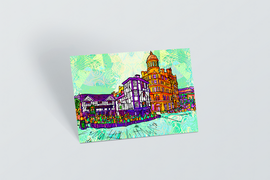 Manchester Shambles Square Psychedelic Postcard image 0