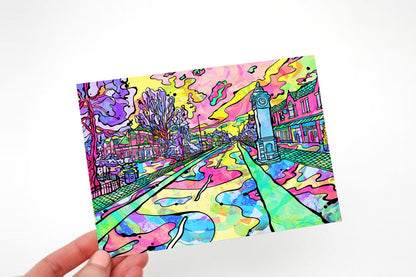 Manchester West-Didsbury Psychedelic Postcard image 2