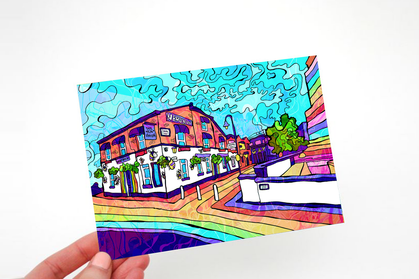 Manchester Gay Village Psychedelic Postcard image 2