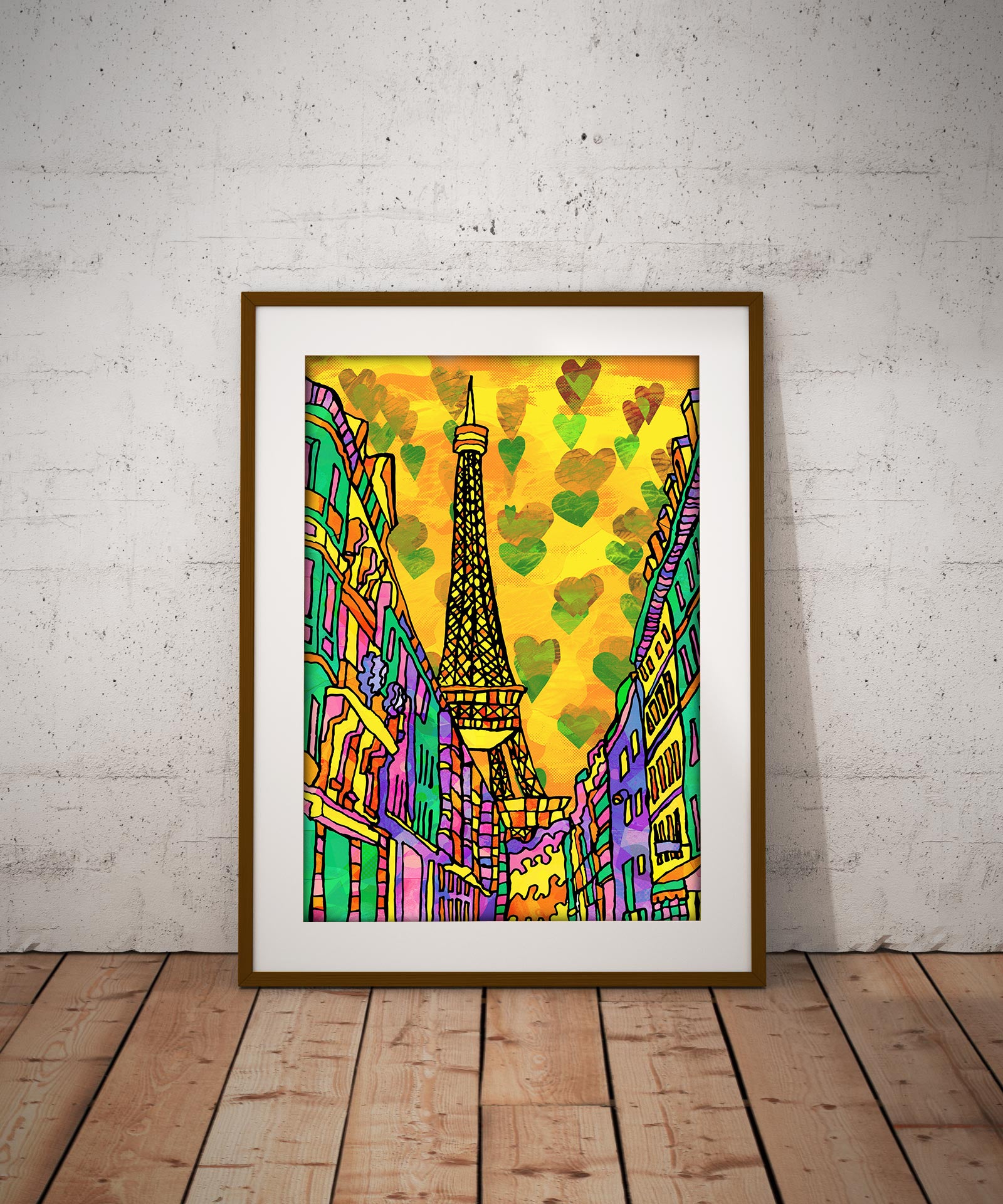 Paris Eiffel Tower Psychedelic Art Print image 0