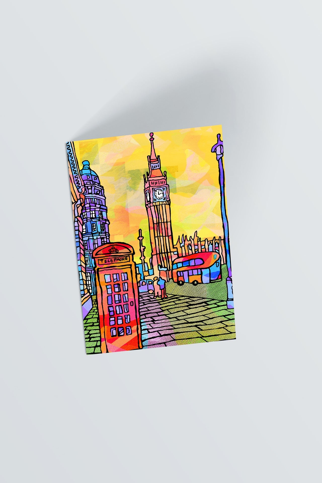 London Psychedelic Postcard of Big Ben Tower Clock image 0