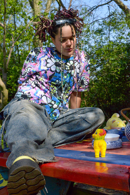 Badu Bloom Baseball Jersey - Sporty Psychedelic Style for Creative Souls image 3