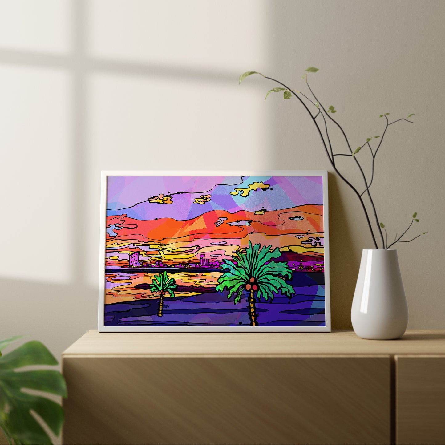 Barcelona Beach Psychedelic Art Print image 3