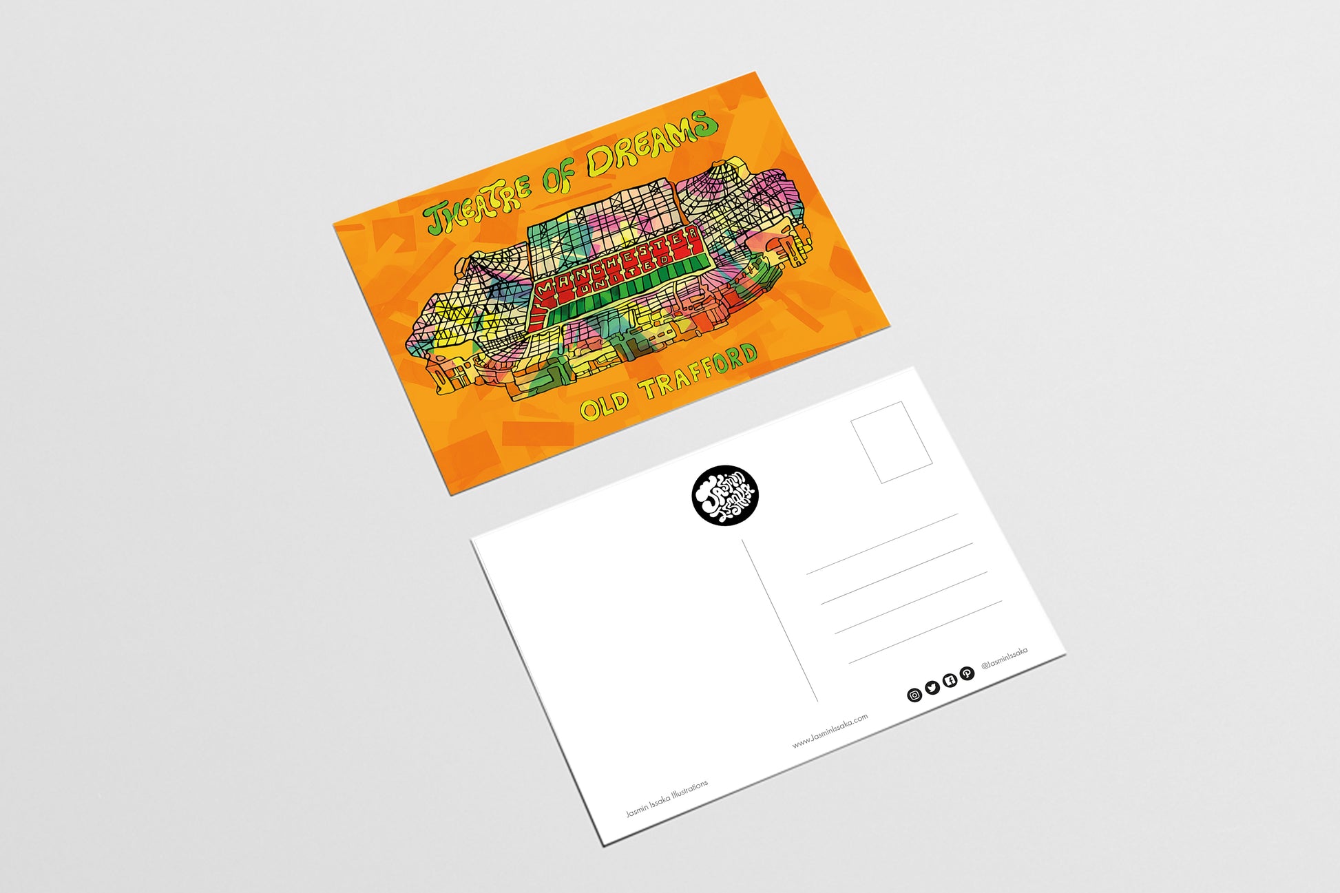 Manchester Stadium Psychedelic Postcard image 2