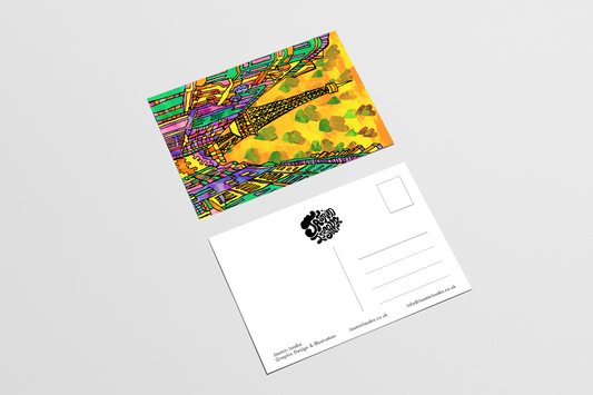 Paris Psychedelic Postcard of Eiffel Tower image 1