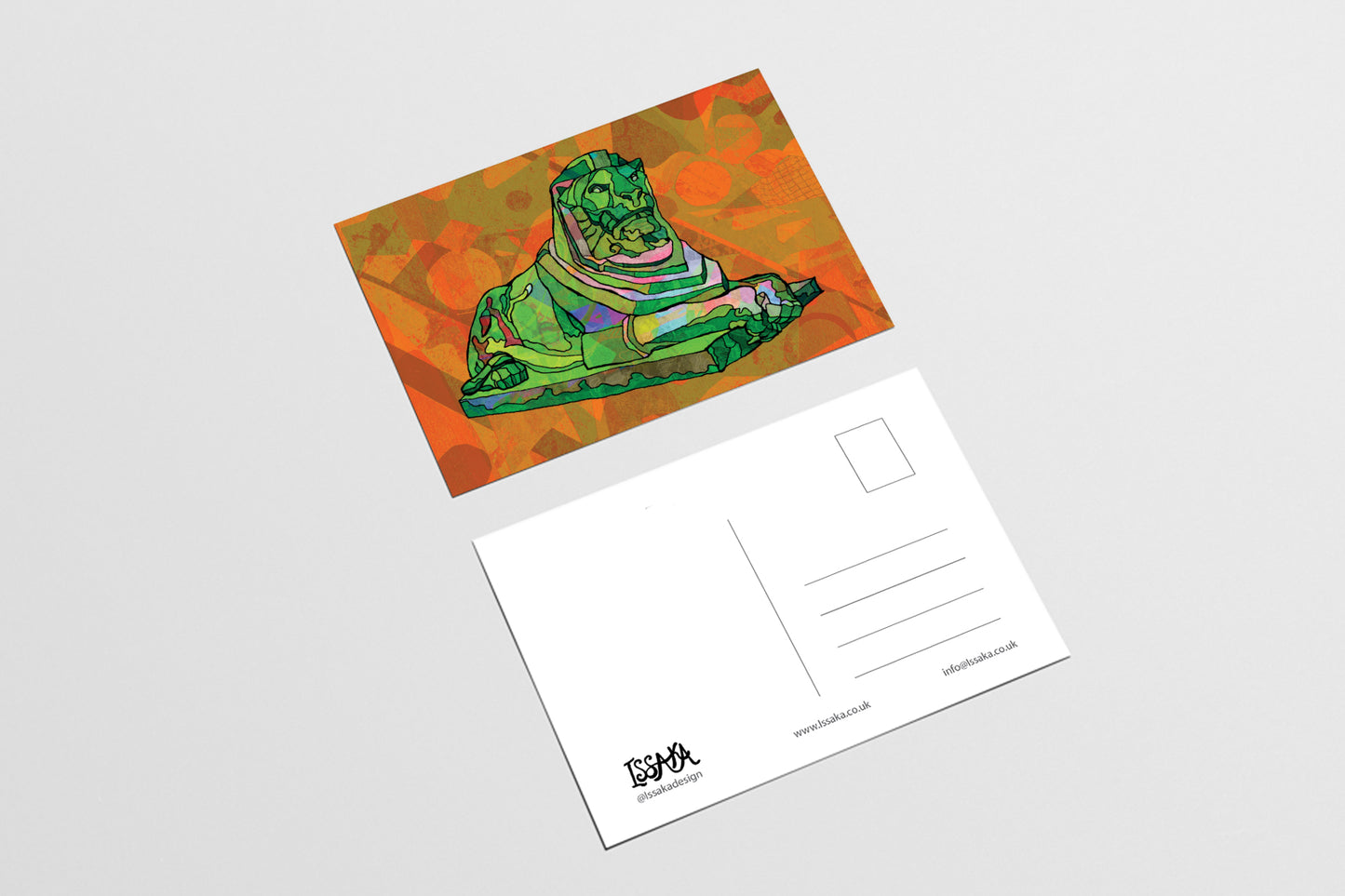 Nottingham Left Lion Psychedelic Postcard image 2