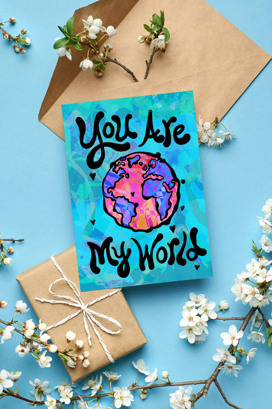 You are my world - Psychedelic Valentine Card image 0