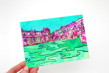Bath Pulteney Bridge Psychedelic Postcard image 2