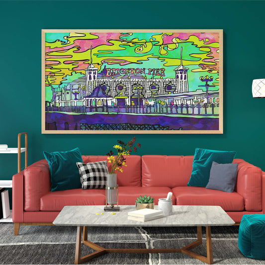 Brighton Palace Pier Psychedelic Art Print