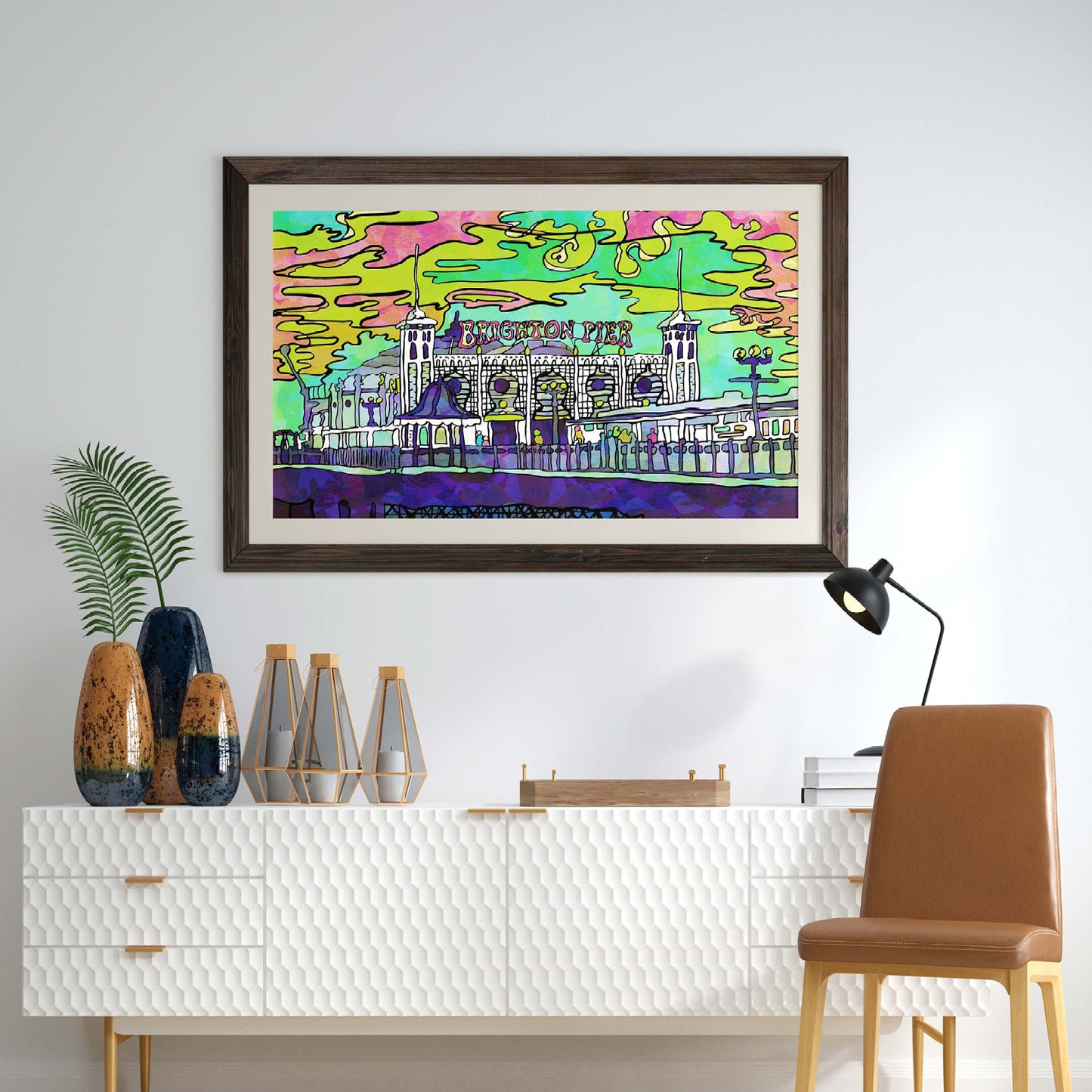 Brighton Palace Pier Psychedelic Art Print