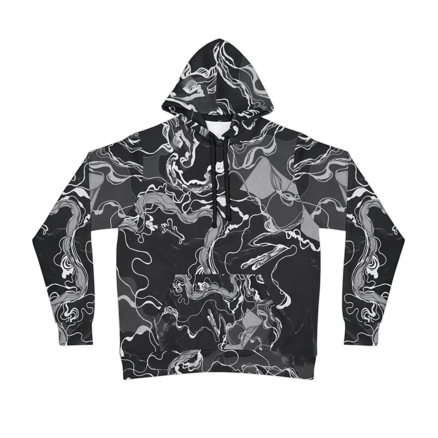 Black Marble Magic - UV Reactive Psychedelic Abstract Unisex Hoodie image 1