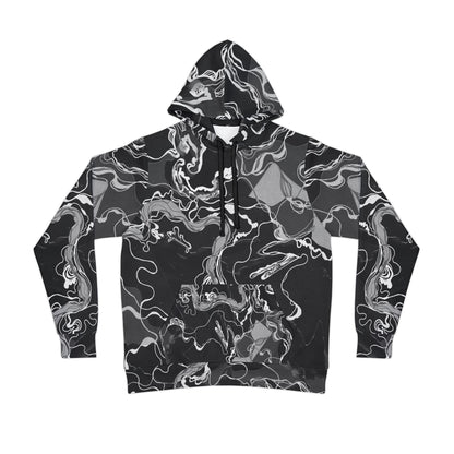 Black Marble Magic - UV Reactive Psychedelic Abstract Unisex Hoodie image 1