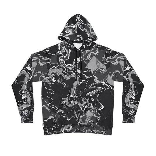 Black Marble Magic - UV Reactive Psychedelic Abstract Unisex Hoodie image 1