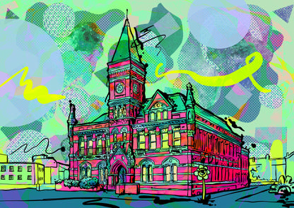 Psychedelic Art Print – Stretford Public Hall | Vibrant Manchester Wall Decor image 1