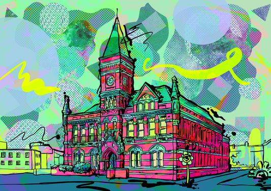 Psychedelic Art Print – Stretford Public Hall | Vibrant Manchester Wall Decor image 1