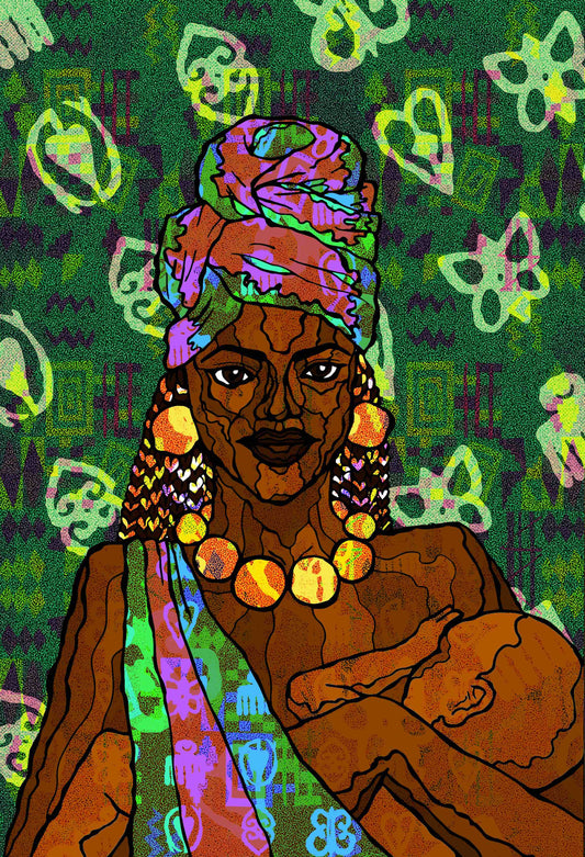 Custom Couple Portrait Illustration - Vibrant Psychedelic Art by Jasmin Issaka image 4