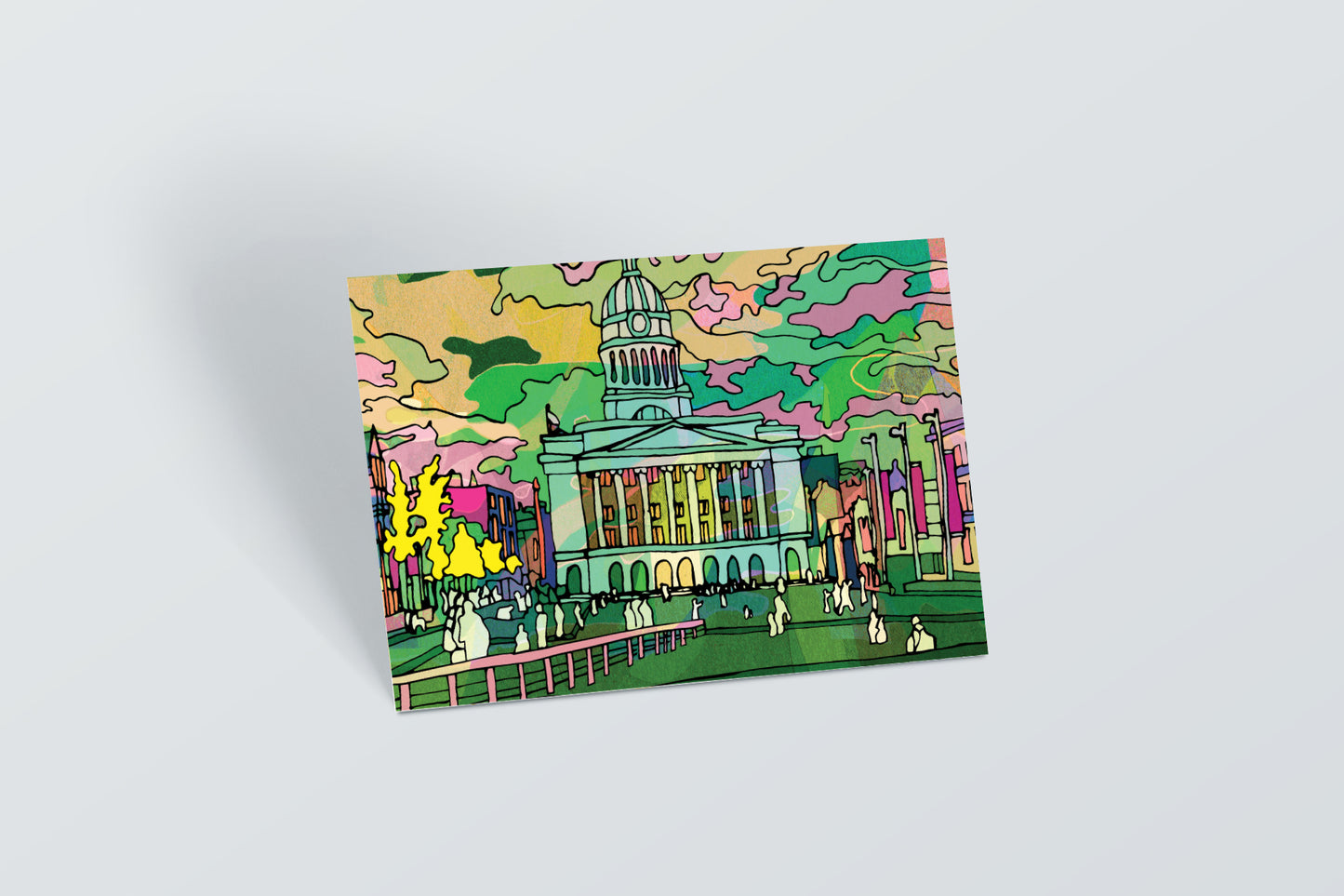 Nottingham Council House Psychedelic Postcard image 0