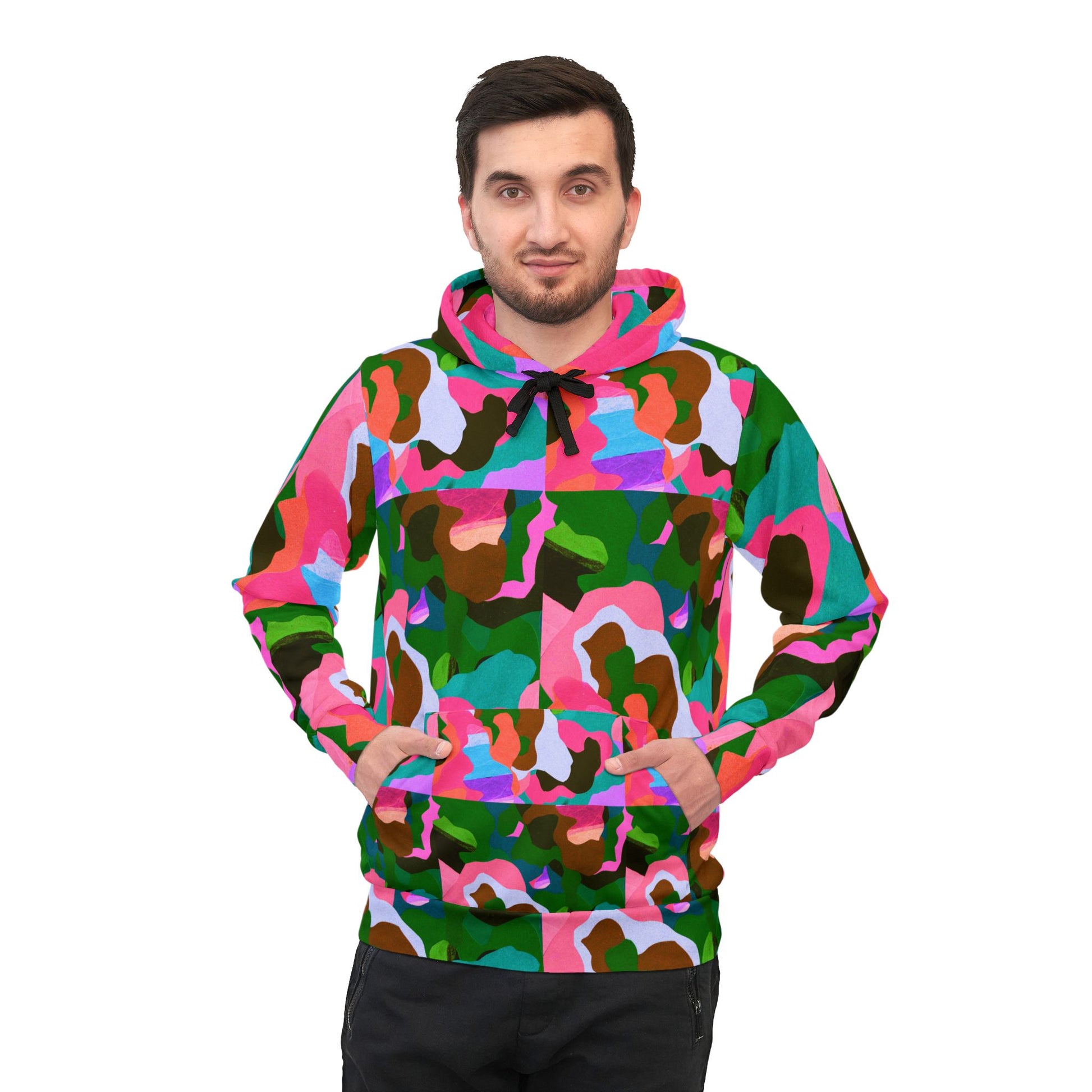 Pink Tropical Camouflash Athletic Hoodie image 2