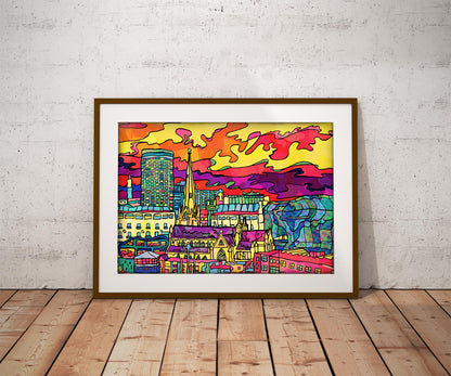 Birmingham Psychedelic City Art Print image 0